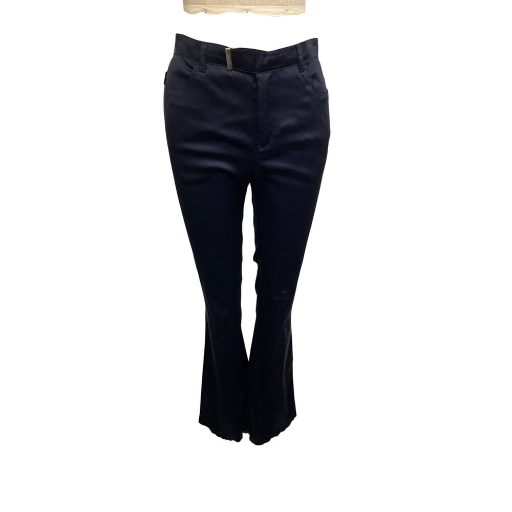 Moschino Womens Navy Blue Viscose Cotton Blend Jeans Trousers Size 8 Made In Ita